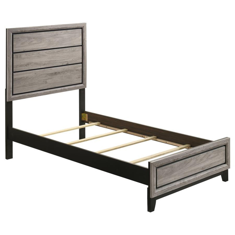 Valen Wood Panel Bed Light Taupe