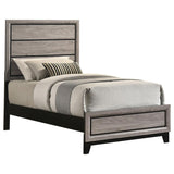 Valen Wood Twin Panel Bed Light Taupe | Twin | Beige | Light Taupe | 215911T