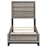 Valen Wood Twin Panel Bed Light Taupe | Twin | Beige | Light Taupe | 215911T