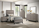 Valen Wood Twin Panel Bed Light Taupe | Twin | Beige | Light Taupe | 215911T