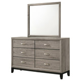 Valen 6-drawer Bedroom Dresser and Mirror Light Taupe | Beige | Light Taupe | 215913M