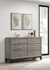 Valen 6-drawer Bedroom Dresser Cabinet Light Taupe | King | Grey | Light Taupe | 215913