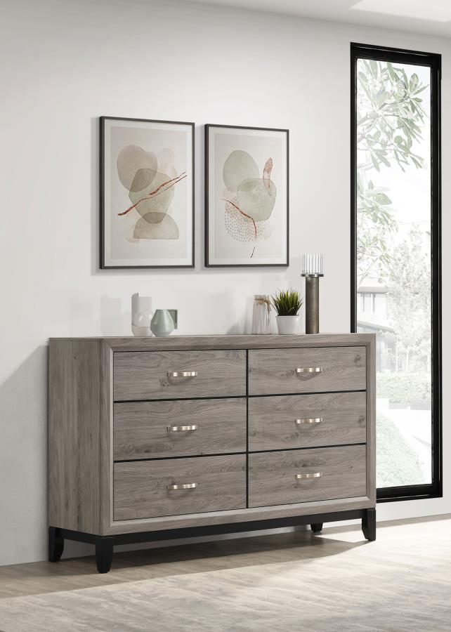 Valen 6-drawer Bedroom Dresser Cabinet Light Taupe | King | Grey | Light Taupe | 215913