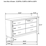 Valen 6-drawer Bedroom Dresser Cabinet Light Taupe | King | Grey | Light Taupe | 215913