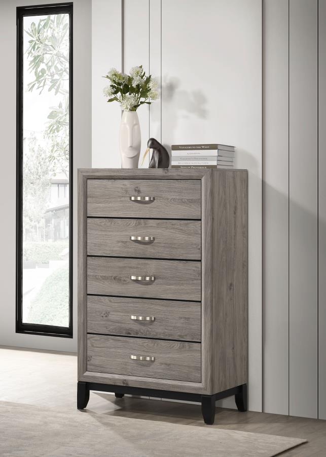 Valen 5-drawer Bedroom Chest of Drawers Light Taupe | King | Brown | Light Taupe | 215915