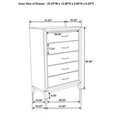 Valen 5-drawer Bedroom Chest of Drawers Light Taupe | King | Brown | Light Taupe | 215915