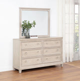 Pembroke 6-drawer Bedroom Dresser with Mirror Washed Oak | Beige | Washed Oak | 215923M