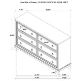 Pembroke 6-drawer Bedroom Dresser Cabinet Washed Oak | Full | Beige | Washed Oak | 215923