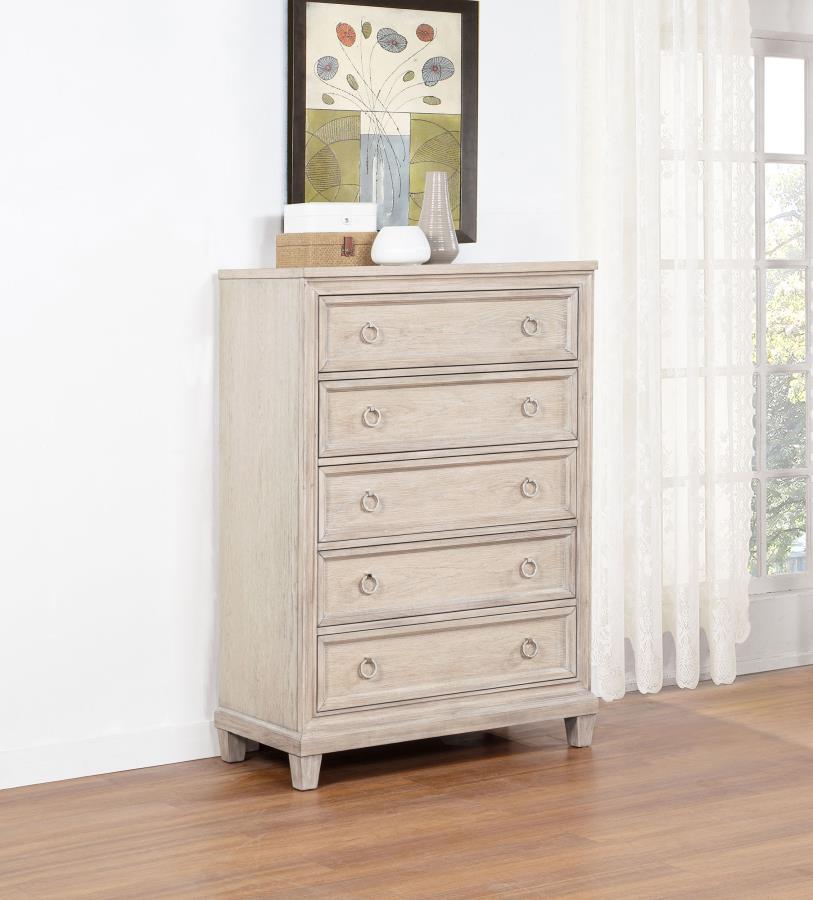 Pembroke 5-drawer Chest of Drawers Washed Oak | Brown | Washed Oak | 215925