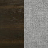Atlas 64-inch Queen Upholstered Panel Bed Grey and Dark Oak | Queen | Brown | Dark Oak | 215971Q