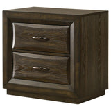 Atlas 2-drawer Bedroom Nightstand Bedside Table Dark Oak | Brown | Dark Oak | 215972