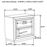 Atlas 2-drawer Bedroom Nightstand Bedside Table Dark Oak | Brown | Dark Oak | 215972