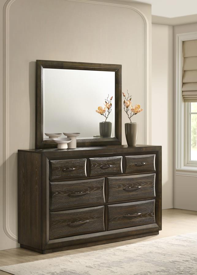 Atlas 7-drawer Bedroom Dresser and Mirror Set Dark Oak | Brown | Dark Oak | 215973M