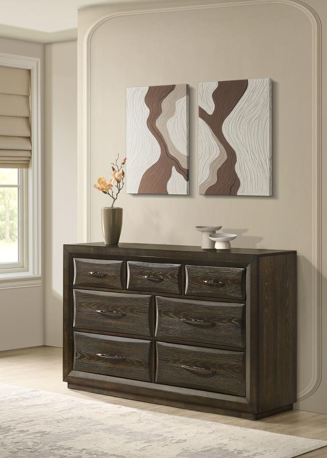 Atlas 7-drawer Bedroom Dresser Cabinet Dark Oak | Brown | Dark Oak | 215973