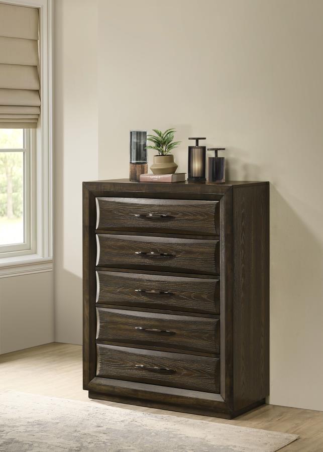 Atlas 5-drawer Bedroom Chest of Drawers Dark Oak | Brown | Dark Oak | 215975