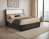 Leandro 55-inch Eastern King Wingback Bed Burnished Black | Black | Burnished Black | 222491KE