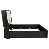 Leandro 55-inch Eastern King Wingback Bed Burnished Black | Black | Burnished Black | 222491KE
