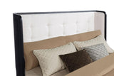 Leandro 55-inch Eastern King Wingback Bed Burnished Black | Black | Burnished Black | 222491KE