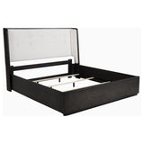 Leandro 55-inch California King Wingback Bed Burnished Black | Black | Burnished Black | 222491KW