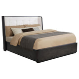 Leandro 55-inch California King Wingback Bed Burnished Black | Black | Burnished Black | 222491KW