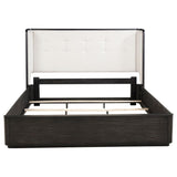 Leandro 55-inch California King Wingback Bed Burnished Black | Black | Burnished Black | 222491KW
