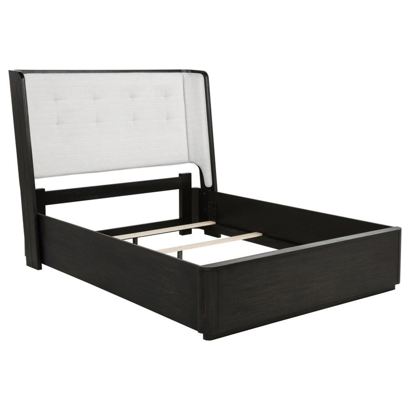 Leandro 55-inch Wingback Bed Burnished Black
