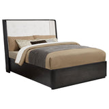 Leandro 55-inch Queen Wingback Bed Burnished Black | Queen | Black | Burnished Black | 222491Q