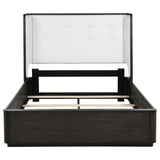 Leandro 55-inch Queen Wingback Bed Burnished Black | Queen | Black | Burnished Black | 222491Q