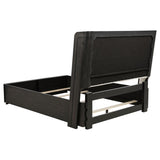 Leandro 55-inch Queen Wingback Bed Burnished Black | Queen | Black | Burnished Black | 222491Q