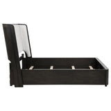 Leandro 55-inch Queen Wingback Bed Burnished Black | Queen | Black | Burnished Black | 222491Q