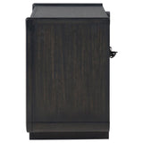 Leandro 2-drawer LED Nightstand with USB Burnished Black | Black | Burnished Black | 222492
