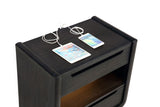 Leandro 2-drawer LED Nightstand with USB Burnished Black | Black | Burnished Black | 222492