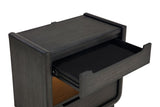 Leandro 2-drawer LED Nightstand with USB Burnished Black | Black | Burnished Black | 222492