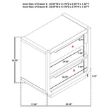 Leandro 2-drawer LED Nightstand with USB Burnished Black | Black | Burnished Black | 222492