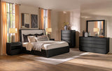 Leandro 2-drawer LED Nightstand with USB Burnished Black | Black | Burnished Black | 222492
