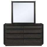 Leandro 8-drawer Bedroom Dresser with Mirror Burnished Black | Black | Burnished Black | 222493M