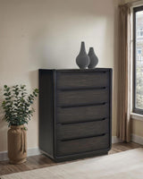 Leandro 5-drawer Bedroom Chest of Drawers Burnished Black | Full | Black | Burnished Black | 222495
