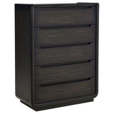 Leandro 5-drawer Bedroom Chest of Drawers Burnished Black | Full | Black | Burnished Black | 222495