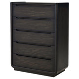 Leandro 5-drawer Bedroom Chest of Drawers Burnished Black | Full | Black | Burnished Black | 222495