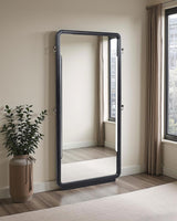 Leandro 76-inch Full Length Floor Mirror Burnished Black | Full | Black | Burnished Black | 222498