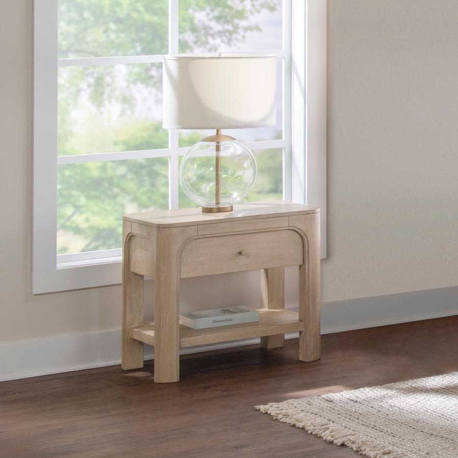Solano 1-drawer Nightstand Bedside Table Weathered Mango | Brown | Weathered Mango | 222522