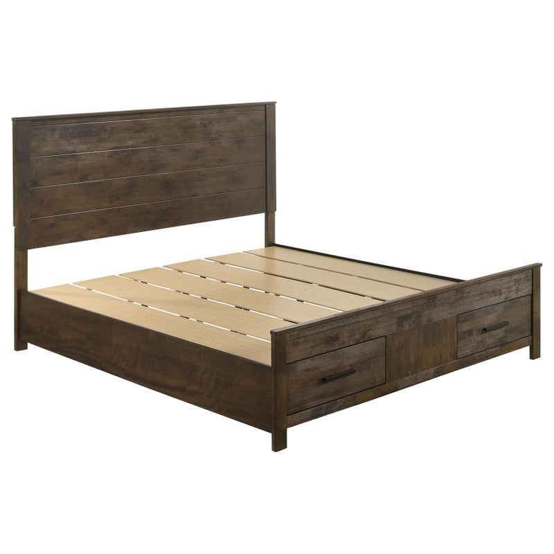 Woodmont Storage Bed Rustic Golden Brown