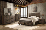 Woodmont Eastern King Storage Bed Rustic Golden Brown | Eastern King | Brown | Rustic Golden Brown | 222631KE