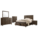Woodmont 5-piece California King Bedroom Set Golden Brown | Brown | Rustic Golden Brown | 222631KW-S5