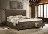 Woodmont California King Storage Bed Rustic Golden Brown | Brown | Rustic Golden Brown | 222631KW