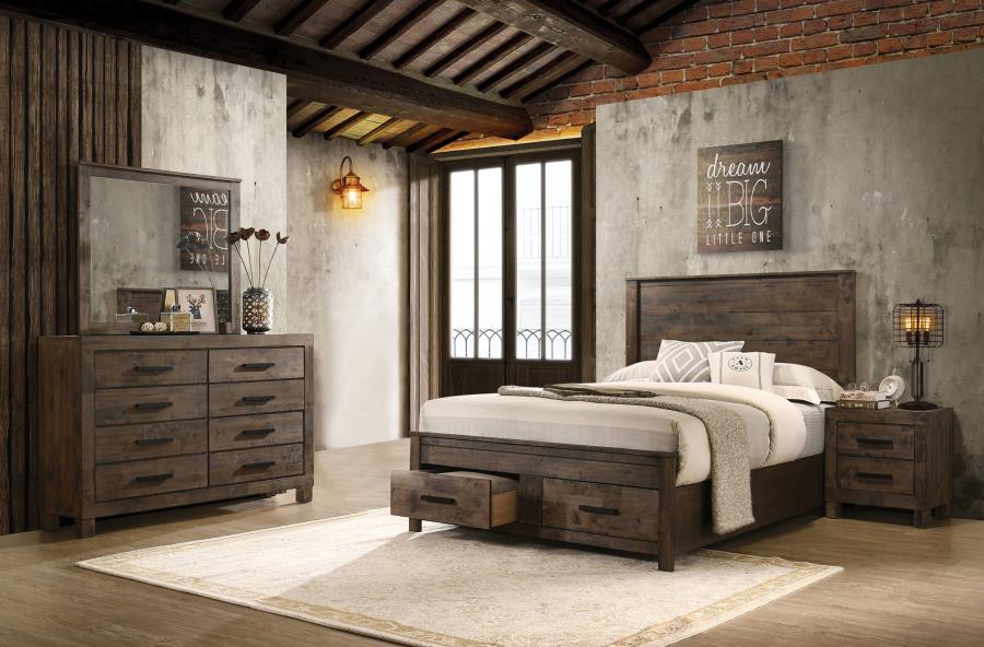 Woodmont 4-piece Queen Bedroom Set Rustic Golden Brown | Queen | Brown | Rustic Golden Brown | 222631Q-S4