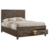 Woodmont Wood Queen Storage Panel Bed Rustic Golden Brown | Queen | Brown | Rustic Golden Brown | 222631Q