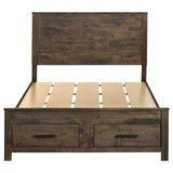 Woodmont Wood Queen Storage Panel Bed Rustic Golden Brown | Queen | Brown | Rustic Golden Brown | 222631Q