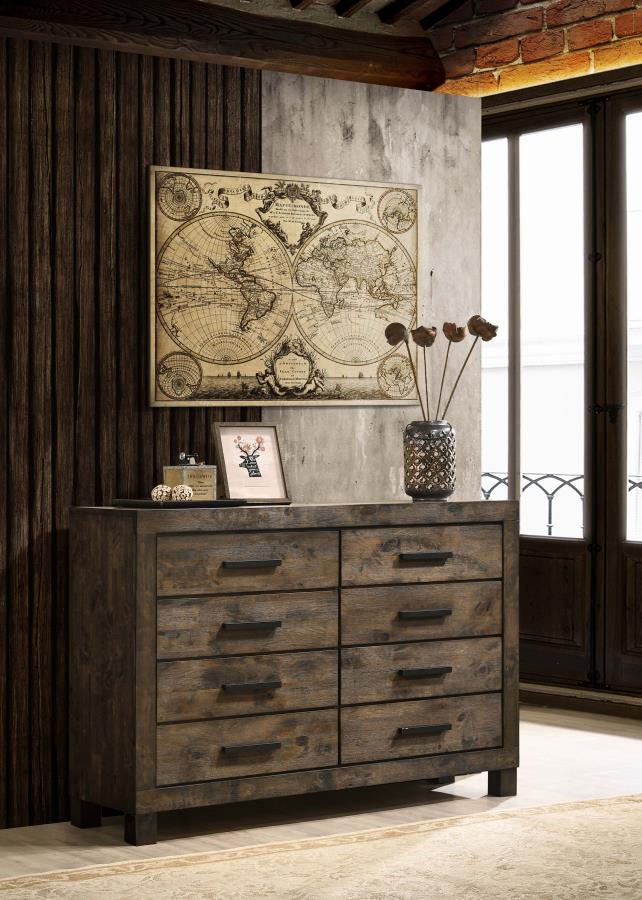 Woodmont 8-drawer Dresser Rustic Golden Brown | King | Brown | Rustic Golden Brown | 222633