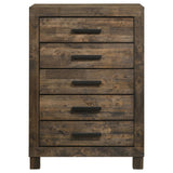 Woodmont 5-drawer Bedroom Chest Rustic Golden Brown | King | Brown | Rustic Golden Brown | 222635